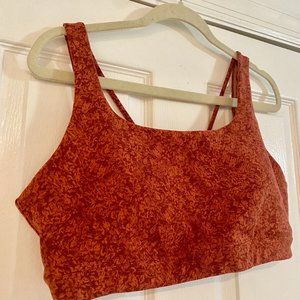 Athleta Exhale Bra D-DD+, Orange/Red Speckled, XL